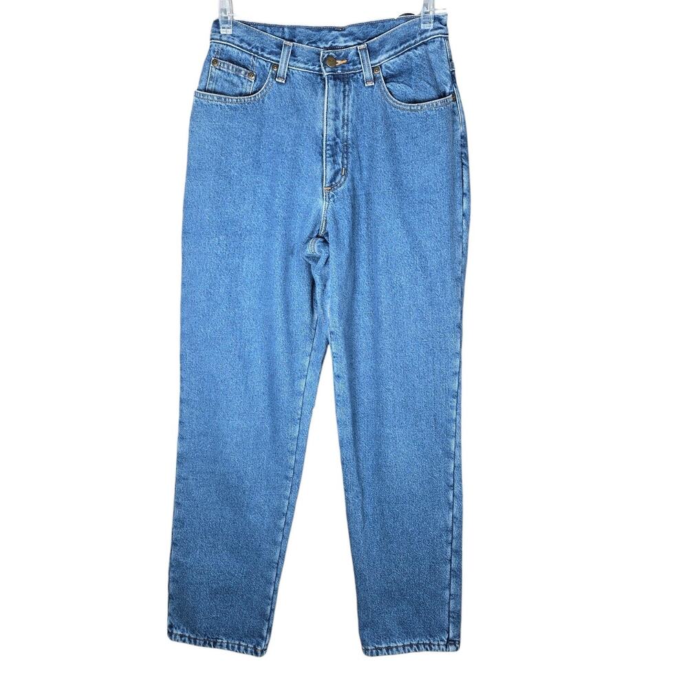 LL‎ Bean Double L Relaxed Fit Jeans Womens 8R Blue Fleece Lined Denim Pants Warm